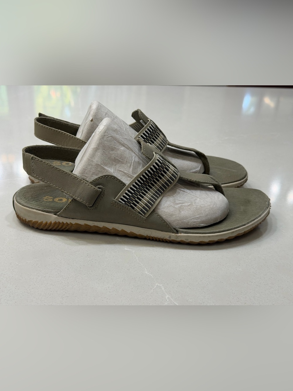 SOREL Out 'N About Plus Sandal Sage Green Nubuck Gorpcore Utility Size 10